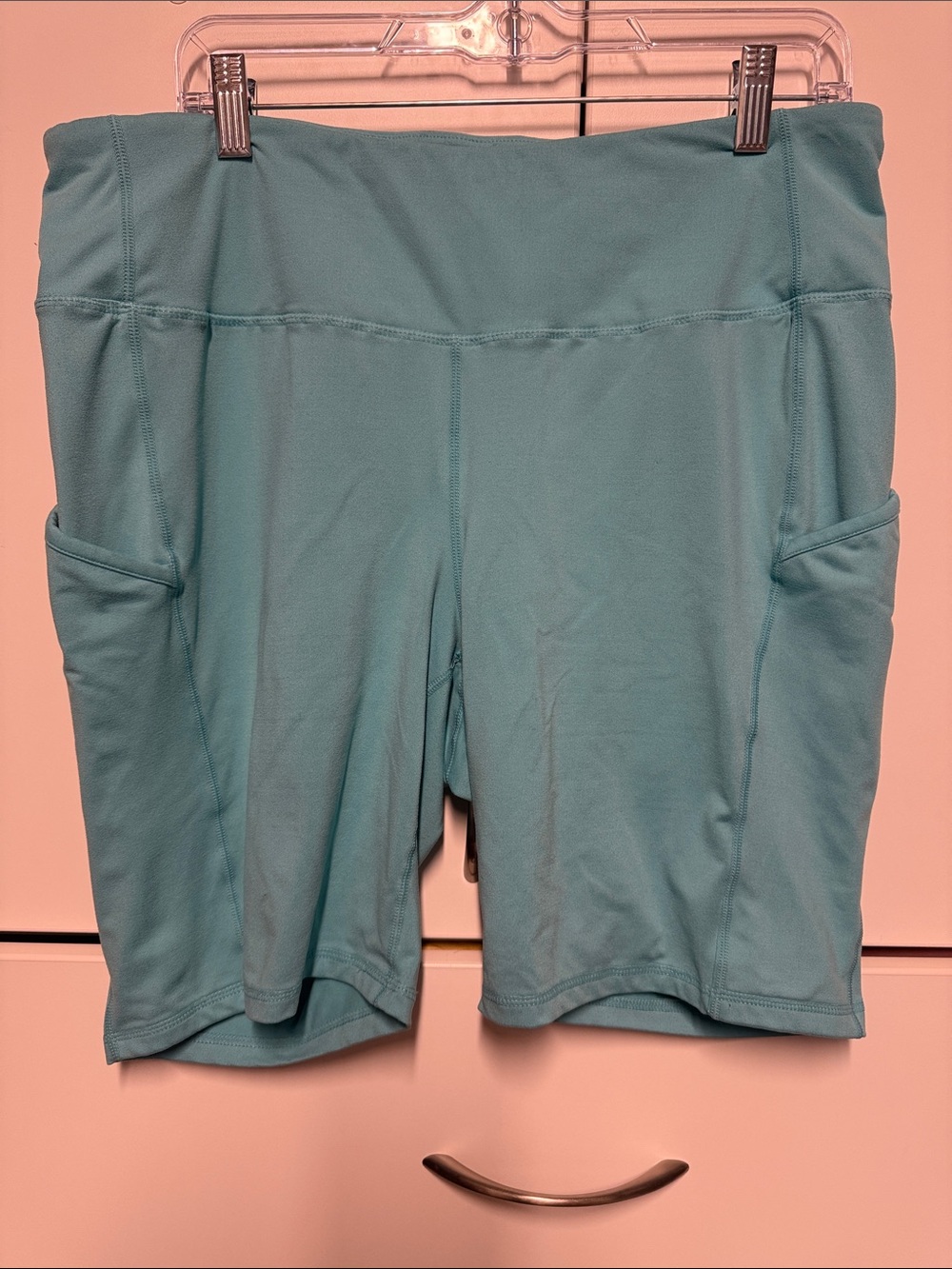 torrid Aqua High-Waist Bike Shorts with Side Pockets